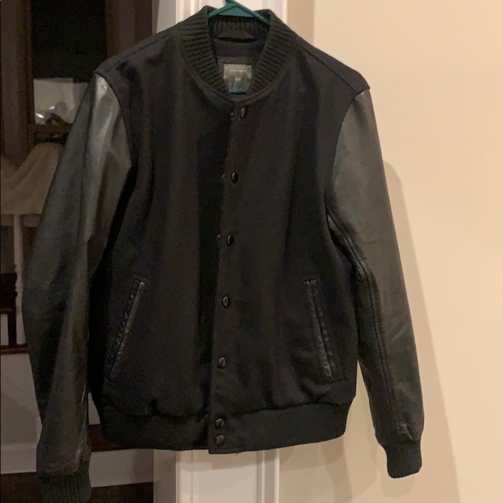 Gap letterman jacket real leather on the sleeves